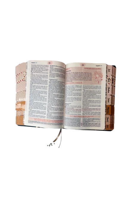 Bíblia da Mulher Nova Edição ARC Capa Luxo Azul Aston Tamanho Portátil Com Abas